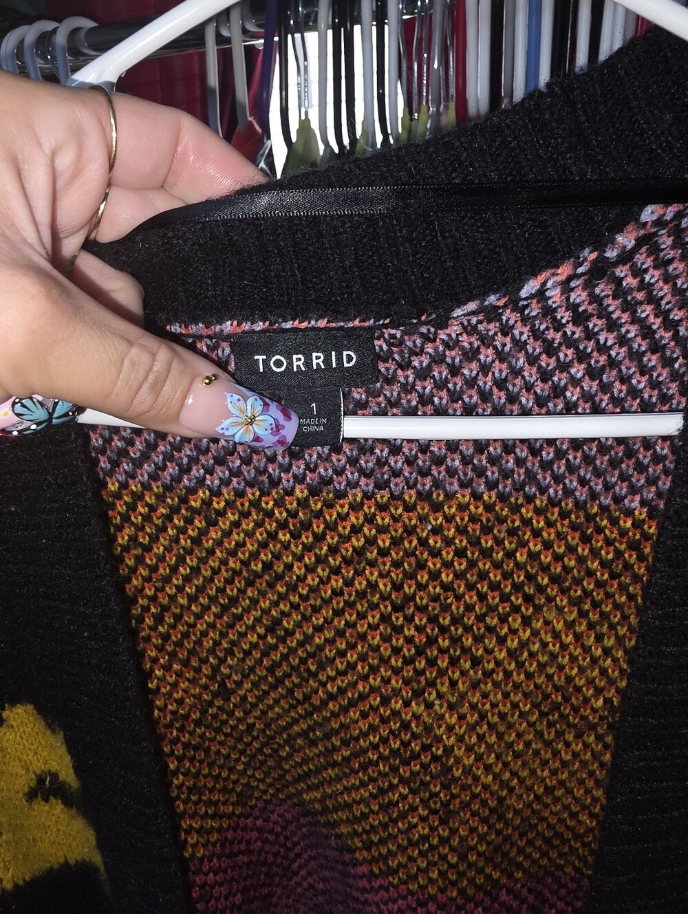 Torrid 1x Torrid Dropped Shoulder Open Cardigan Colorful Lips Print - Picture 4 of 5